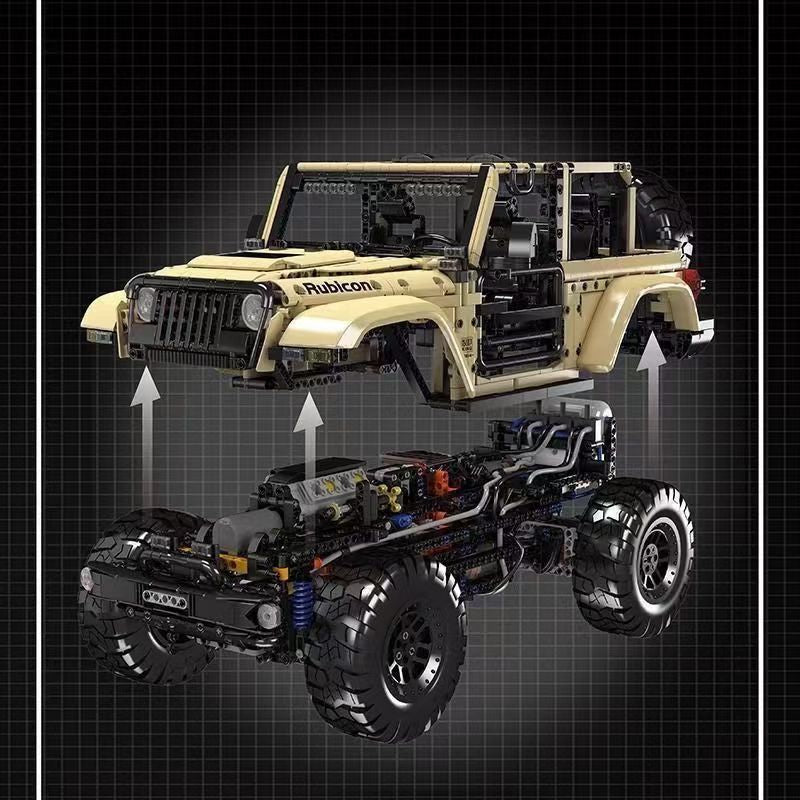 1: 6 Jeep Wrangler Off-Road Pickup with Remove Control, Electric Telescopic Hook, Tank Turn, Exclusive Wheel Arch, 3621 Pcs