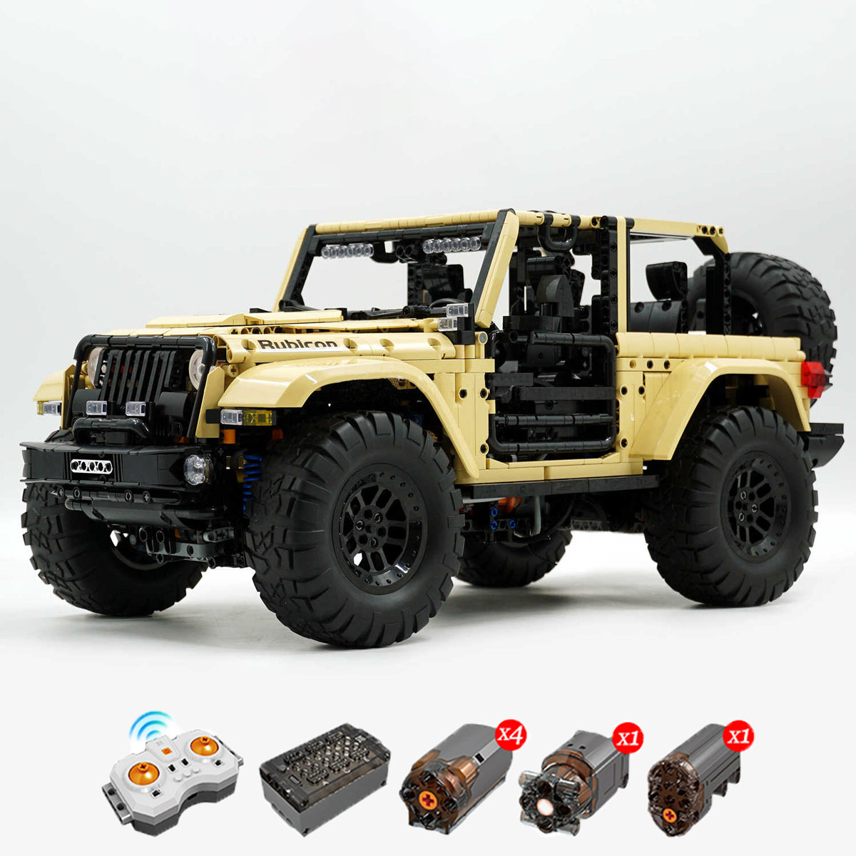 1: 6 Jeep Wrangler Off-Road Pickup with Remove Control, Electric Telescopic Hook, Tank Turn, Exclusive Wheel Arch, 3621 Pcs