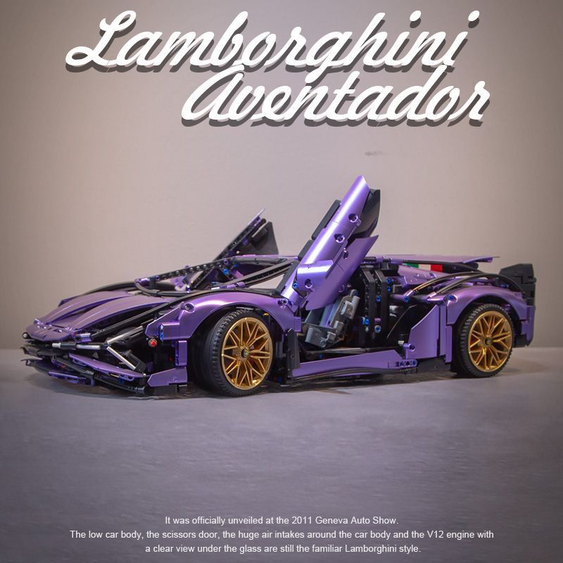 1:8 Purple Lamborghini Sian Collector's Edition (3955 Pcs) - BAV BRICK